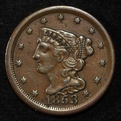 Sale Photo Thumbnail #34: 1853 HALF CENT CH AU
