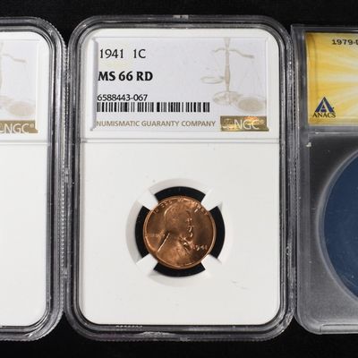 Sale Photo Thumbnail #183: (3) GRADED LINCOLN CENTS