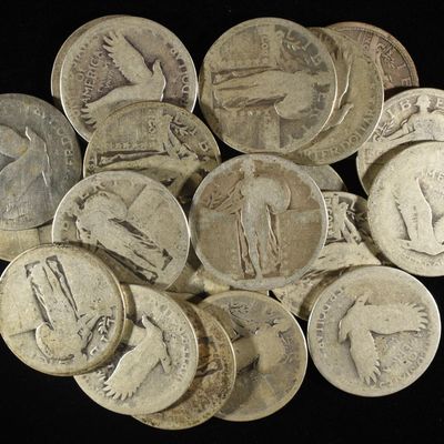 Sale Photo Thumbnail #153: (20) 90% SILVER STANDING LIBERTY QUARTERS