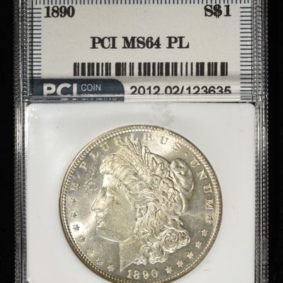 Sale Photo Thumbnail #286: 1890 MORGAN DOLLAR PCI CH/GEM BU PL
