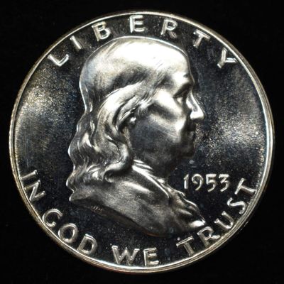 Sale Photo Thumbnail #263: 1953 FRANKLIN HALF DOLLAR GEM CAMEO PROOF
