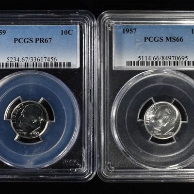 Sale Photo Thumbnail #239: (4) PCGS ROOSEVELT DIMES