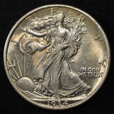 Sale Photo Thumbnail #92: 1934 WALKING LIBERTY HALF DOLLAR BU