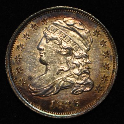 Sale Photo Thumbnail #225: 1836 CAPPED BUST DIME CH UNC SOME OLD CLEANING