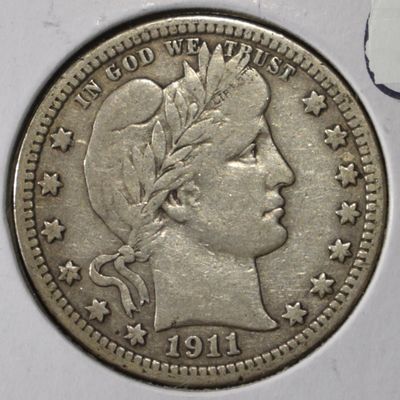 Sale Photo Thumbnail #247: 1911 BARBER QUARTER XF