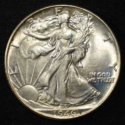 Sale Photo Thumbnail #96: 1946 WALKING LIBERTY HALF DOLLAR CH BU