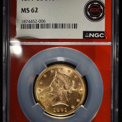 Sale Photo Thumbnail #449: 1891-CC $10 GOLD LIBERTY NGC MS-62