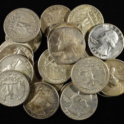 Sale Photo Thumbnail #154: (20) 90% SILVER WASHINGTON QUARTERS