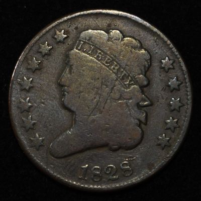 Sale Photo Thumbnail #347: 1828 HALF CENT VG