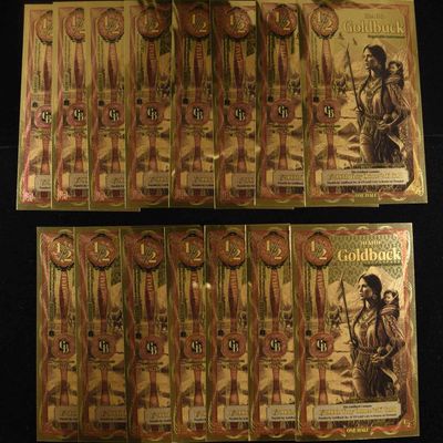 Sale Photo Thumbnail #424: (15) $1/2 GOLDBACKS 1/2000TH TROY OZ 24K GOLD