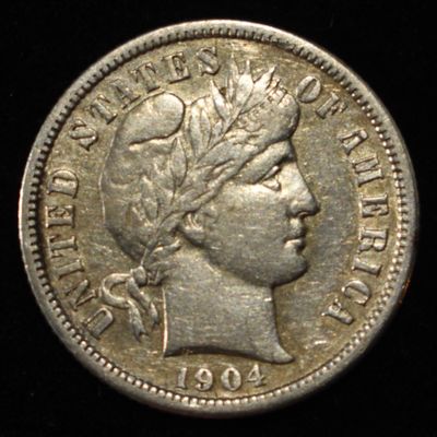 Sale Photo Thumbnail #231: 1904-S BARBER DIME AU