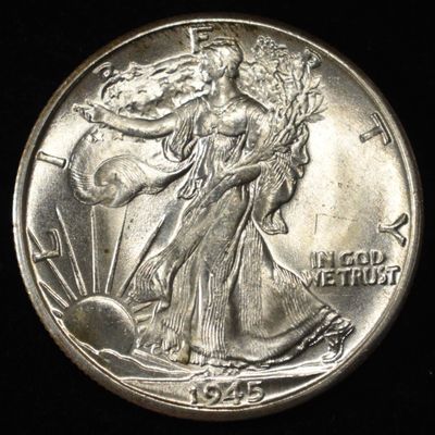 Sale Photo Thumbnail #262: 1945-D WALKING LIBERTY HALF DOLLAR GEM BU