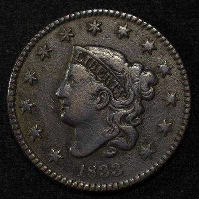 Sale Photo Thumbnail #47: 1833 LARGE CENT VF