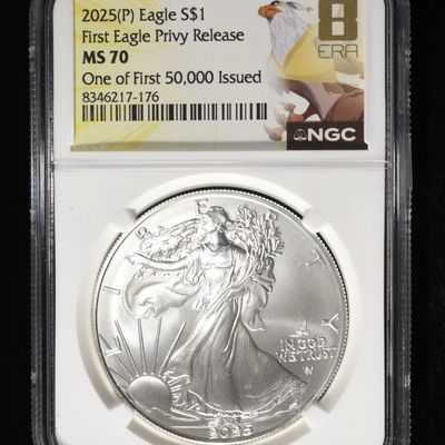Sale Photo Thumbnail #314: 2025(P) AMERICAN SILVER EAGLE NGC MS70