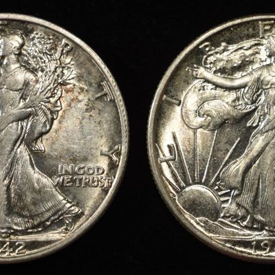Sale Photo Thumbnail #365: 1942-S & 1943 WALKING LIBERTY HALF DOLLARS AU/BU
