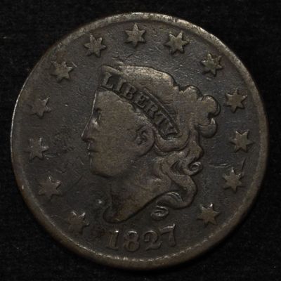 Sale Photo Thumbnail #41: 1827 LARGE CENT VG