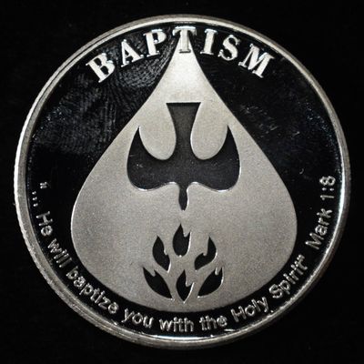 Sale Photo Thumbnail #411: BAPTISM 1 OZ .999 SILVER ROUND