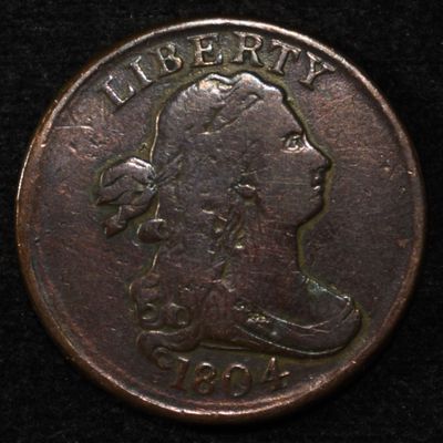 Sale Photo Thumbnail #26: 1804 HALF CENT VF CLEANED