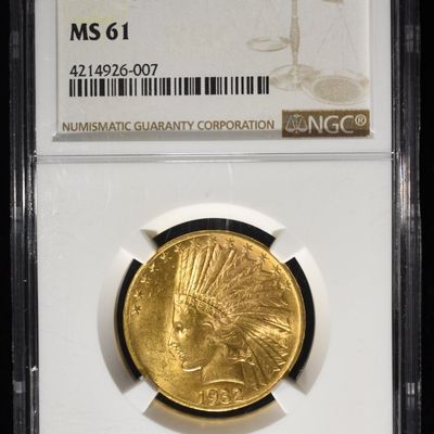 Sale Photo Thumbnail #448: 1932 $10 GOLD INDIAN NGC MS-61