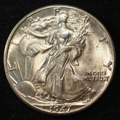 Sale Photo Thumbnail #98: 1947-D WALKING LIBERTY HALF DOLLAR CH BU