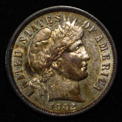 Sale Photo Thumbnail #230: 1902 BARBER DIME CH TO GEM ORIG UNC