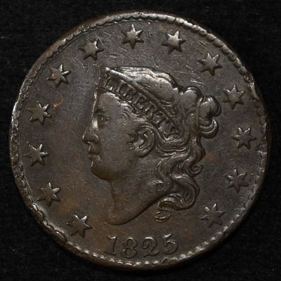 Sale Photo Thumbnail #39: 1825 LARGE CENT VF RIM DINGS
