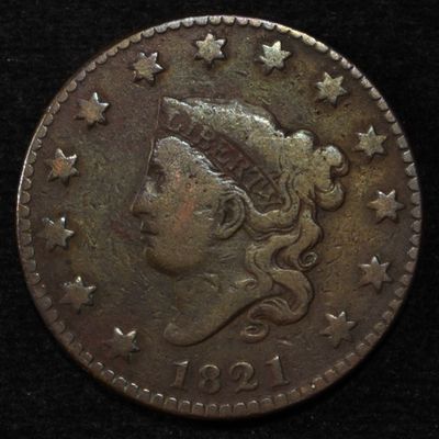 Sale Photo Thumbnail #36: 1821 LARGE CENT VG/F
