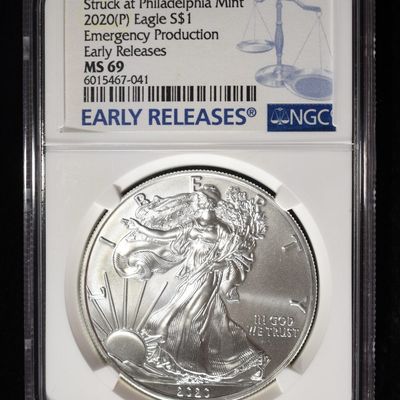 Sale Photo Thumbnail #12: 2020(P) AMERICAN SILVER EAGLE NGC MS69