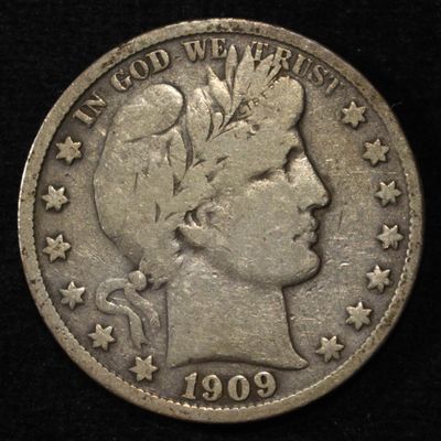 Sale Photo Thumbnail #84: 1909-S BARBER HALF DOLLAR FINE
