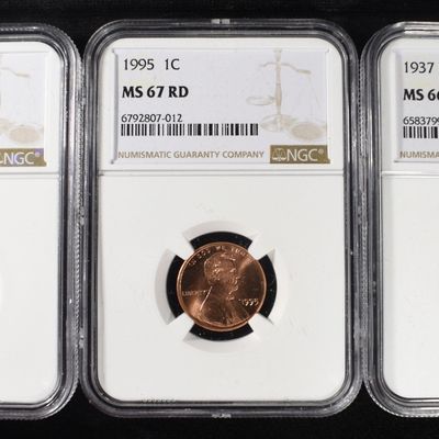 Sale Photo Thumbnail #182: (3) NGC GRADED LINCOLN CENTS