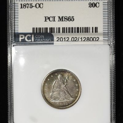 Sale Photo Thumbnail #241: 1875-CC LIBERTY SEATED 20-CENT PCI GEM BU