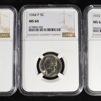 Sale Photo Thumbnail #216: (3) NGC GRADED NICKELS LOT