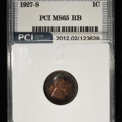 Sale Photo Thumbnail #179: 1927-S WHEAT CENT PCI GEM BU RB