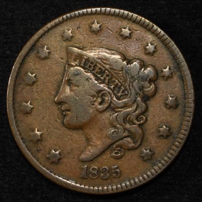 Sale Photo Thumbnail #49: 1835 SMALL 8 LARGE CENT VF