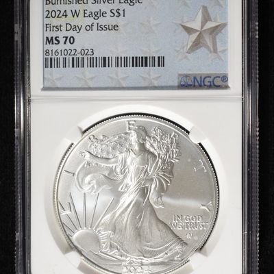 Sale Photo Thumbnail #16: 2024-W AMERICAN SILVER EAGLE NGC MS70 BURNISHED
