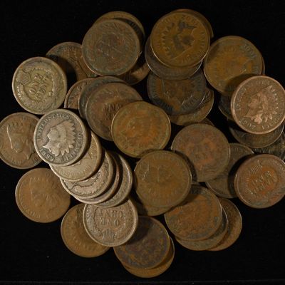 Sale Photo Thumbnail #142: (50) INDIAN CENTS