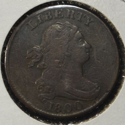 Sale Photo Thumbnail #164: 1800 DRAPED BUST HALF CENT XF