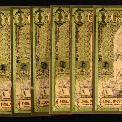 Sale Photo Thumbnail #425: (7) $1 GOLDBACKS 1/1000TH TROY OZ 24K GOLD