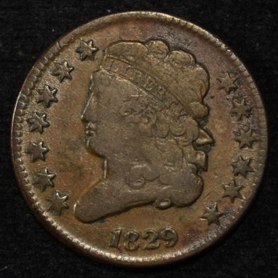 Sale Photo Thumbnail #30: 1829 HALF CENT VF