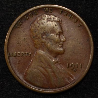 Sale Photo Thumbnail #56: 1911-S LINCOLN CENT XF