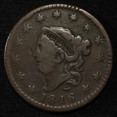 Sale Photo Thumbnail #168: 1816 CORONET HEAD LARGE CENT FINE