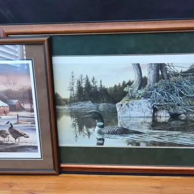 Signed Van Gilder Lithograph & Terry Redlin “Winter Haven” Print