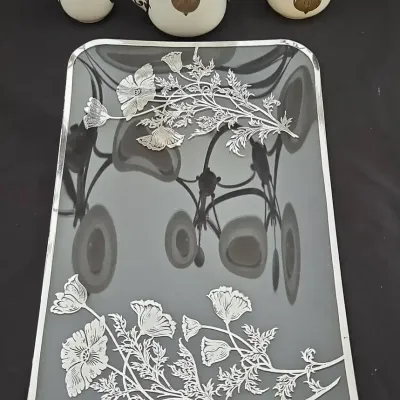 Crown Staffordshire Bone China Tea Set with Silver City Floral Serving Tray