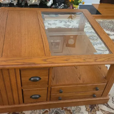 Mission Style Oak Coffee Table with Storage