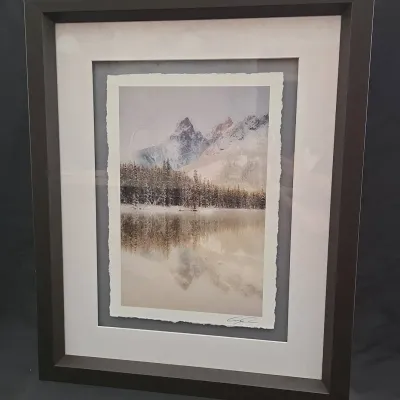 Gary Crandall Signed “Misty Tetons” Winter Landscape