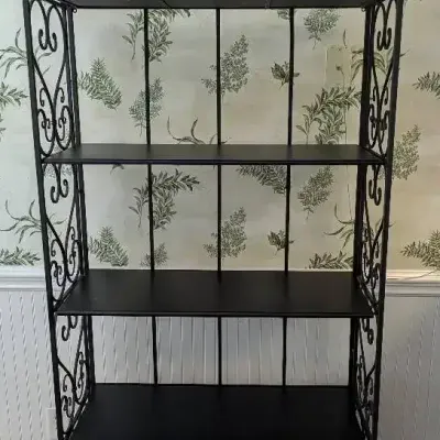 Five-Tier Metal Baker’s Rack with Decorative Scrollwork