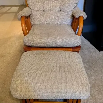 Upholstered Glider Chair & Matching Glider Ottoman