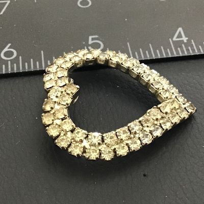 Vintage Rhinestone Heart Brooch