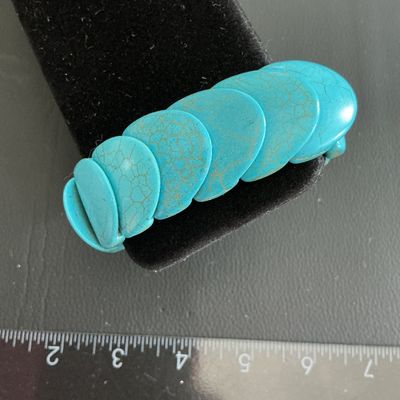 South western faux turquoise stone stretchy bracelet