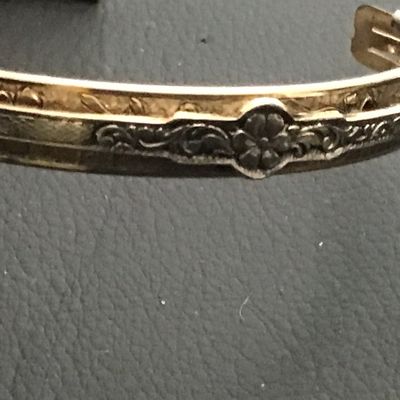 Antique Hinged Motif Floral Scroll works With Silver Tone Central Flower Combo. Rare